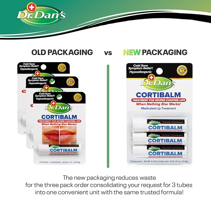 Dr. Dan's Cortibalm -3 Pack -for Dry Cracked Lips - Image 2