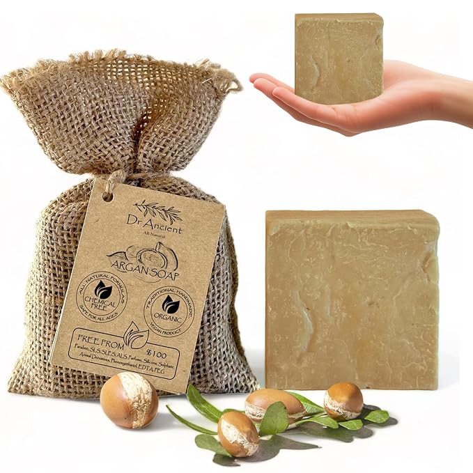 Dr.Ancient Argan Soap Bar, Organic Soap Bars Handcrafted the Traditional Way by DrAncient