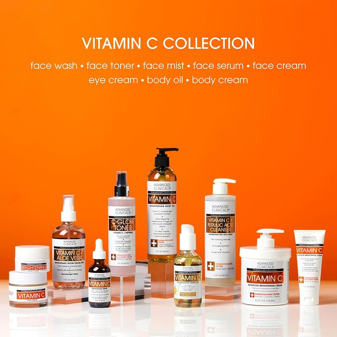 Advanced Clinicals Vitamin C Face Toner + Ferulic Acid & Rosewater, Antioxidant - Image 6