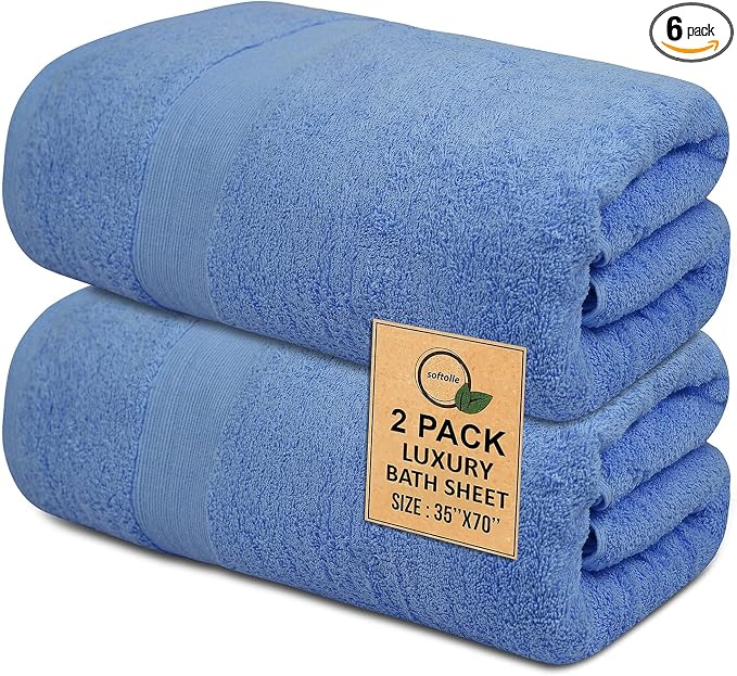 Softolle 100% Cotton Luxury Bath Sheets by Softolle