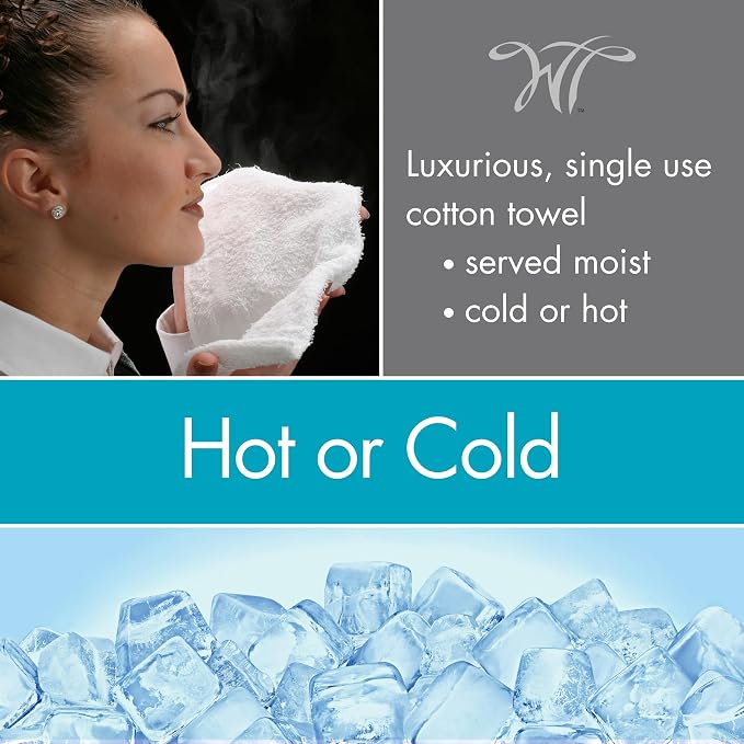 White Towel Services 8" x 8" inch Moist Cotton Towel Individually Wrapped - Image 7