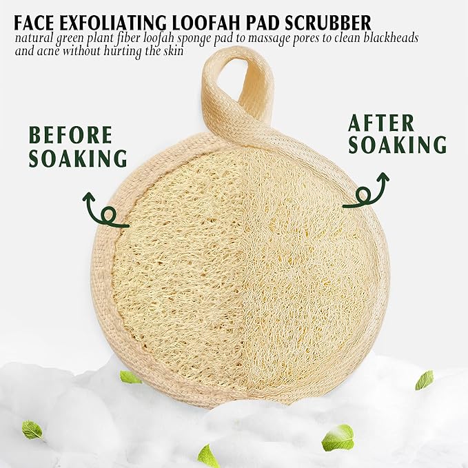 Face Exfoliating Loofah Pad Scrubber, Manual Facial Cleansing and Makeup - Image 2