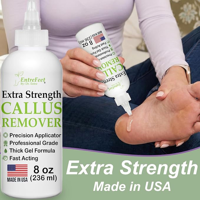 Callus Remover Gel & Double-Sided Foot File: 8 oz Extra Strength Callus Remover - Image 2