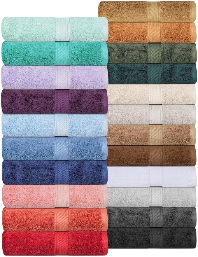 SUPERIOR Egyptian Cotton Pile Bath Towel Set of 2, Ultra Soft Luxury Towels - Image 9