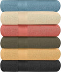 KAHAF COLLECTION 6 Pack Bath Towels Set 100% Ring Spun Cotton, Lightweight by KAHAF+COLLECTION