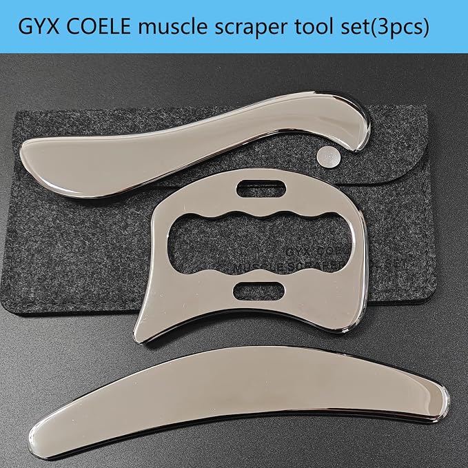 3 in 1 Muscle Scraper Stainless Steel IASTM Set, Physical Therapy Massage - Image 6