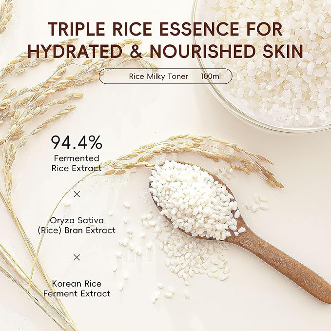 Milky Rice Toner for Face, Rice Toner Korean Facial Deep Hydrating Toners - Image 3