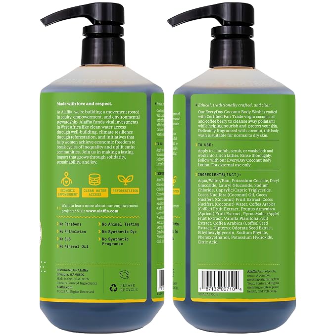 Alaffia Body Wash, EveryDay Coconut – Purely Coconut Gentle Skin Cleanser - Image 2