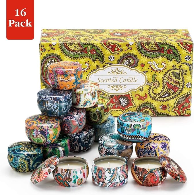 Set of 16 Small Scented Candles Soy Wax Aromatherapy Candles 2.5 OZ Portable - Image 4