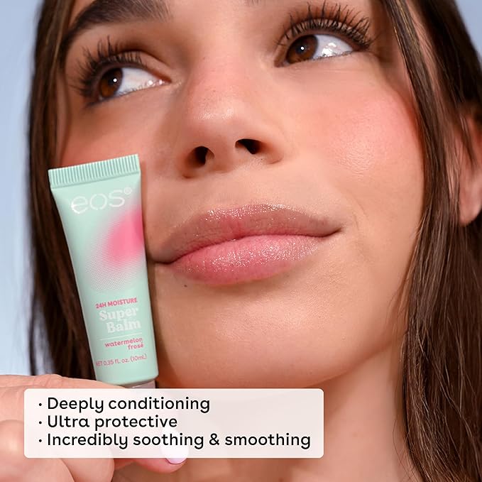 eos 24H Moisture Super Balm- Strawberry Sorbet, Lip Mask, Day or Night Lip - Image 4