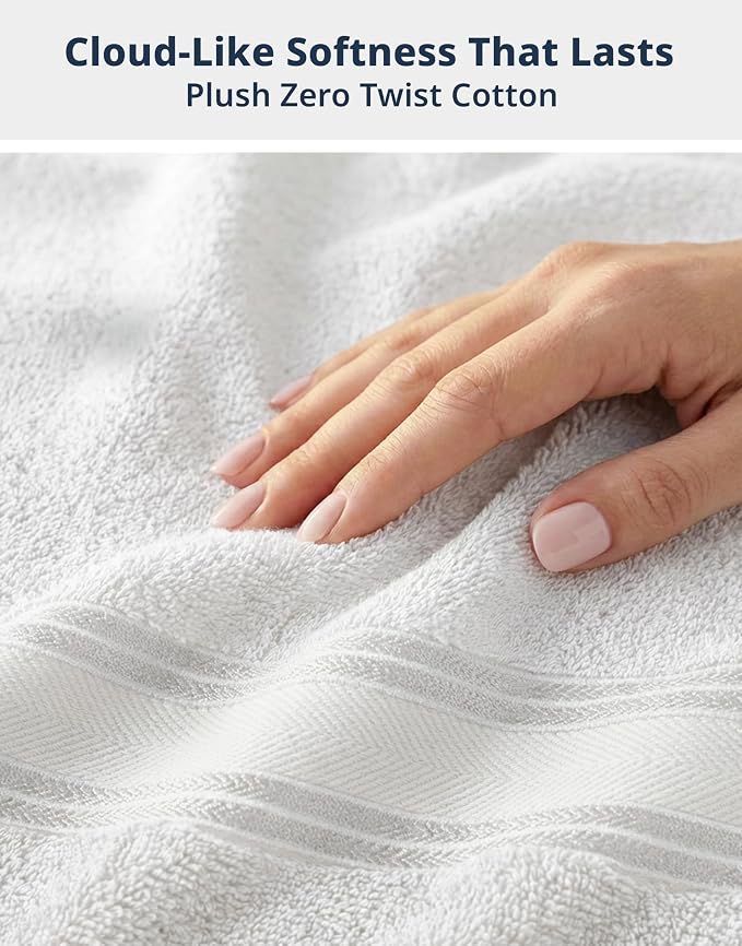 LANE LINEN Bath Towels Set of 6 – 100% Cotton, Zero Twist, 2 Large Bath Towel - Image 3