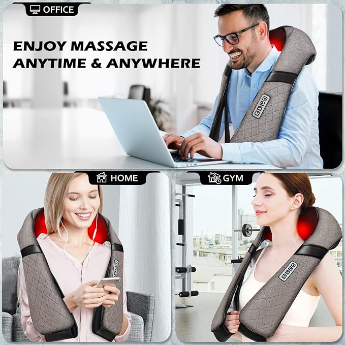 Blue Elf Shiatsu Electric Neck Back Massager Pillow 3D Kneading - Image 4