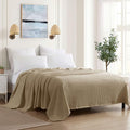 100% Fine Cotton Luxurious Basket Weave Blanket, Queen Size by SweetHomeCollection