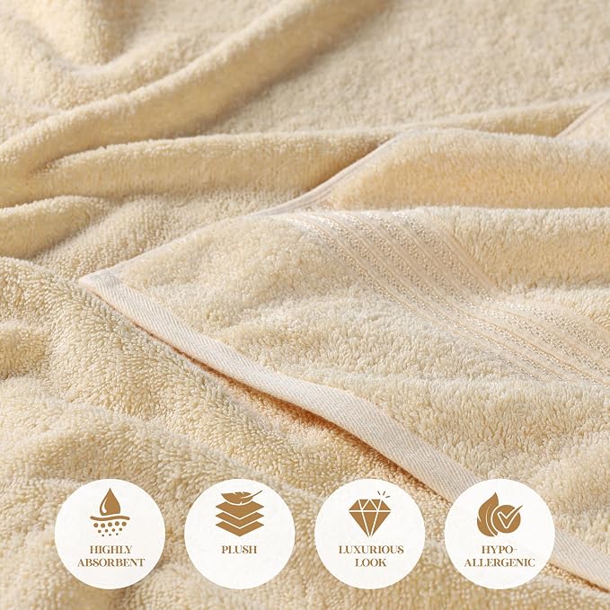 Superior Egyptian Cotton 8-Piece Towel Set, Guest Bath Decor Essentials - Image 8