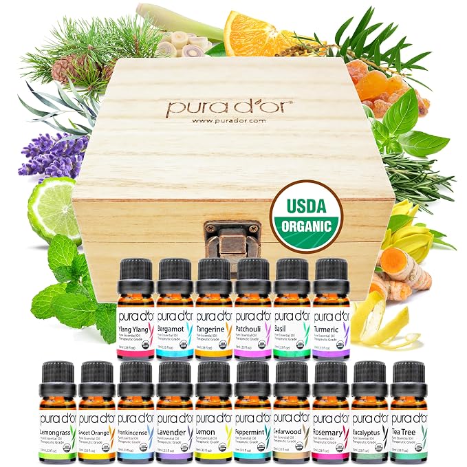 PURA D'OR Organic Sweet16 Essential Oils Set by PURADOR