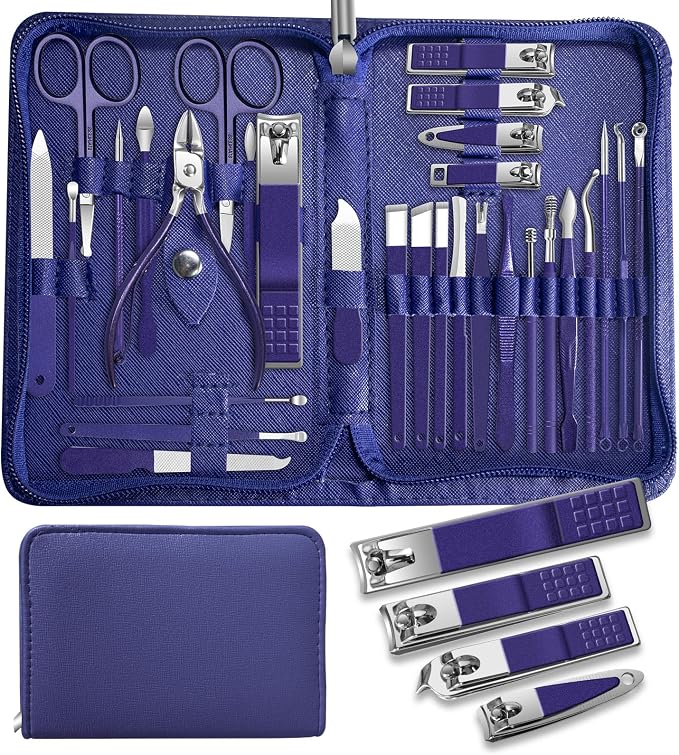 30Pcs Manicure Pedicure Kit，Nail Clippers Kit Professional and Stainless Steel by AndreaBeautyLife