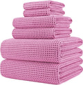 POLYTE 430 GSM Microfiber Quick Dry Lint Free Oversize Bath Towel Set, 6 Piece by Polyte
