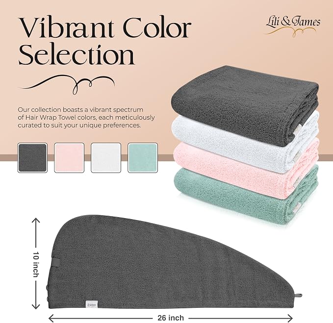 Lili&James Cotton Hair Towel Wrap - Image 2