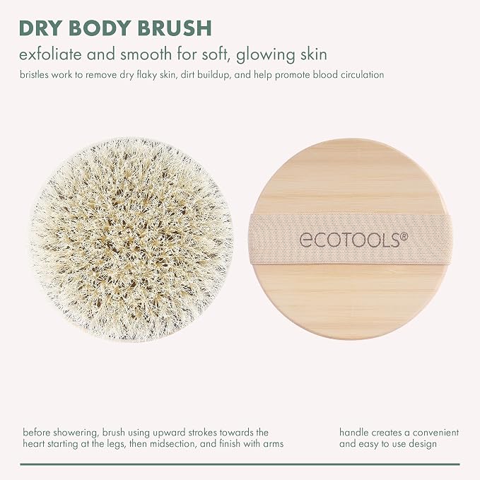 EcoTools Dry Body Brush, for Post Shower & Bath Skincare Routine, Removes Dirt - Image 3
