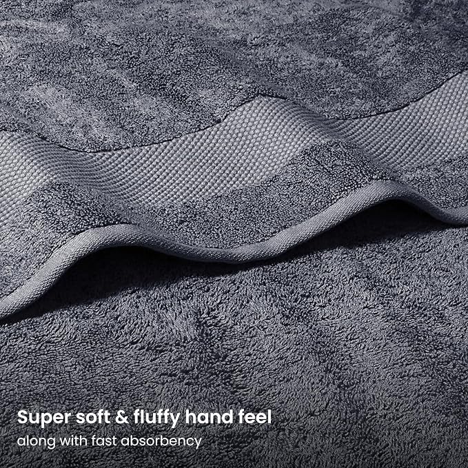 BIOWEAVES 100% Organic Cotton Bath Sheet Set of 2 | Soft Oversized Bath Towels - Image 3