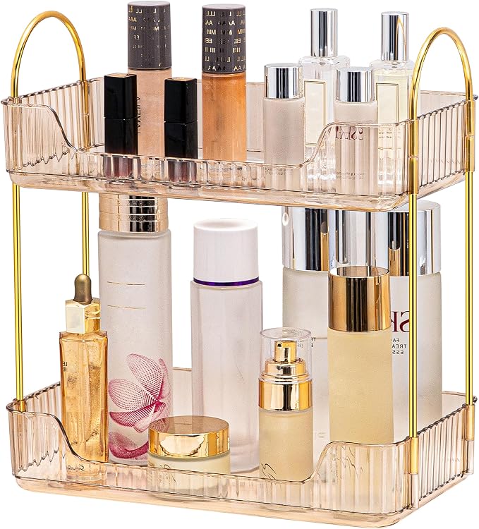 Akinbas 2 Tier Bathroom Organizer Countertop Makeup Perfume Tray Skincare by AKINBAS