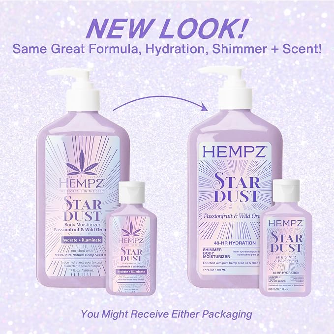 Hempz NEW Star Dust Body Lotion, Iridescent Glow Shimmer, Passionfruit and Wild - Image 3