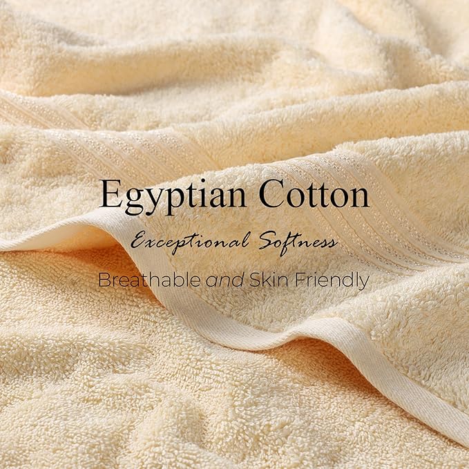 Superior Egyptian Cotton 12-Piece Towel Set, Guest Bath Decor Essentials - Image 7