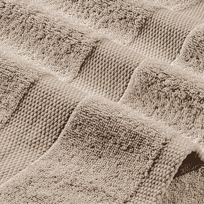 White Classic Wealuxe Taupe Bath Towels 24x50 Inch, Cotton Towel Set - Image 8
