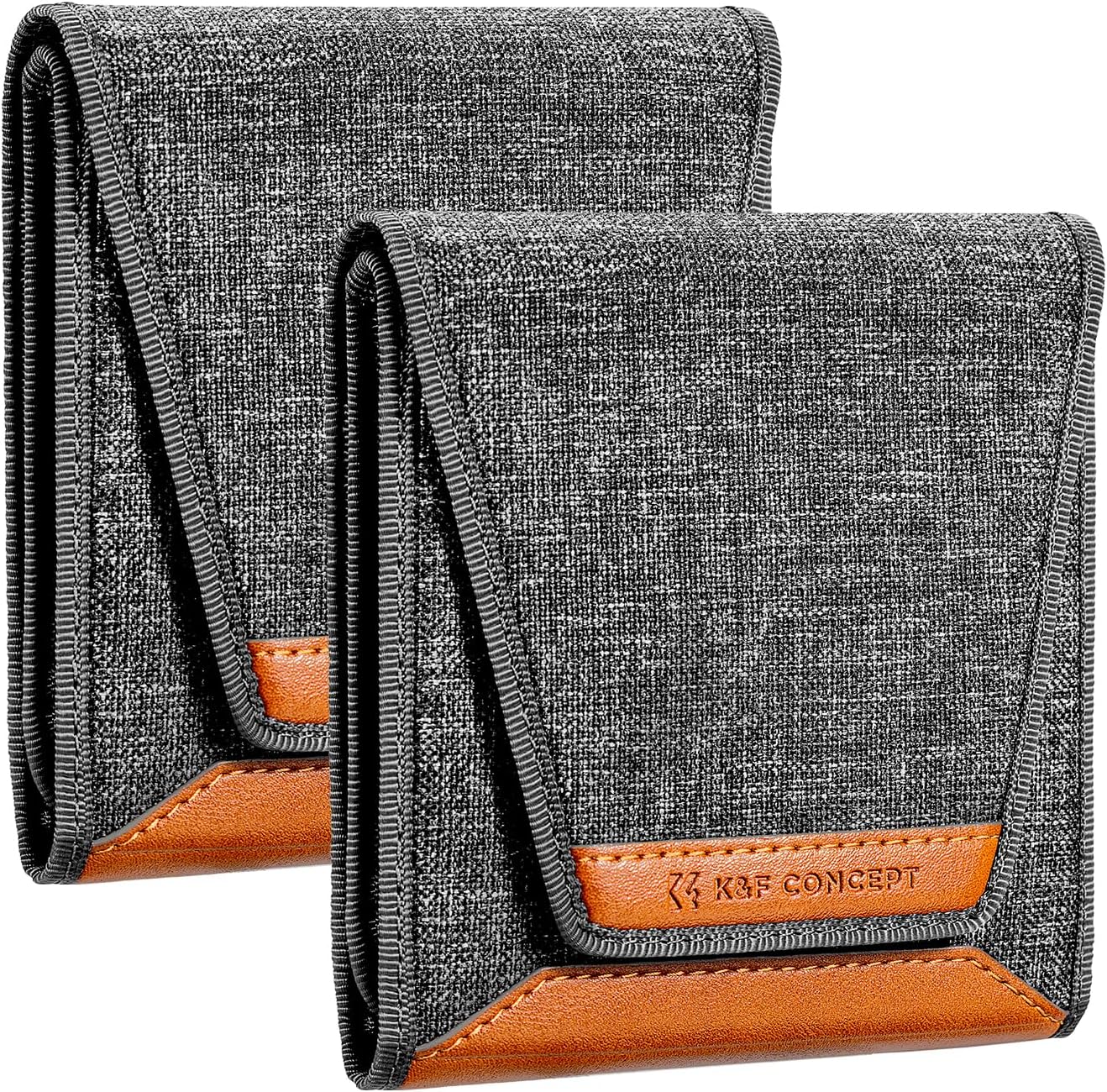 K&F CONCEPT Lens Filter Pouch, Lens Filter Case 3 Pocket Professional Photography Filter Holder Belt Bag Pouch Water-Resistant and Dustproof for Filter Up to 82mm (2Pack)