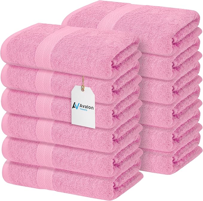 Avalon Towels Bath Towels for Bathroom 100% Cotton Pink Bathroom Towels Pack of by AvalonTowels