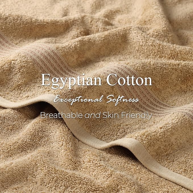 Superior Egyptian Cotton 8-Piece Towel Set, Guest Bath Decor Essentials - Image 7