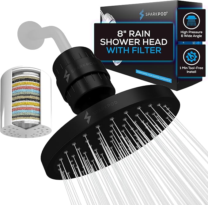SparkPod Luxury Filtered Shower Head Set 23 Stage Shower Filter by SparkPod