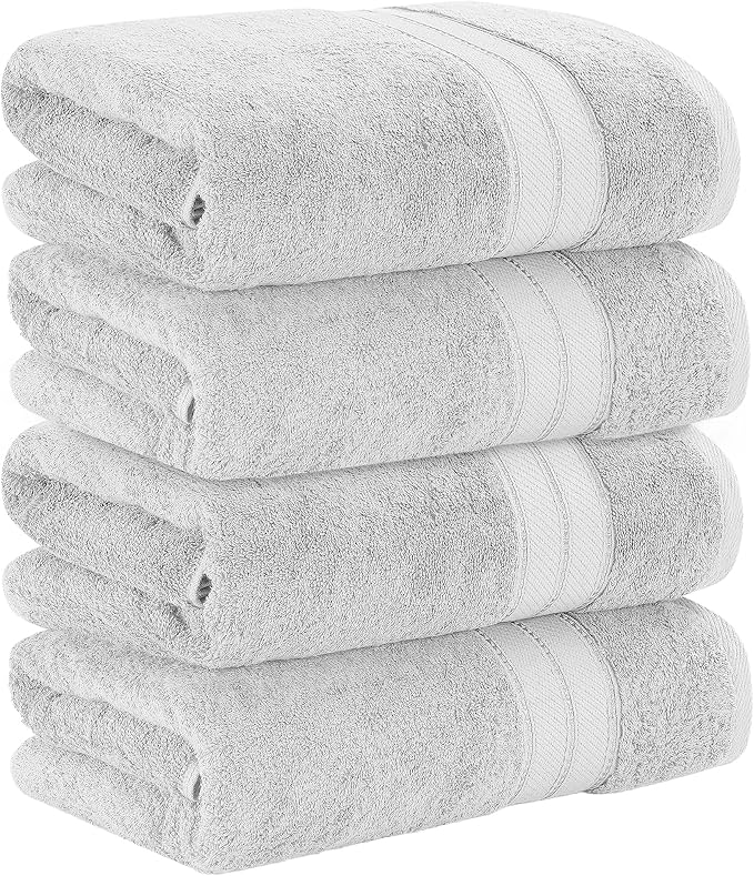 Modern Threads 4-Pack SpunLoft Bath Sheet Grey 35x66 - Image 3