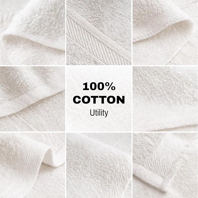 JMR White Bath Towels Bulk Pack of 36 - Image 6