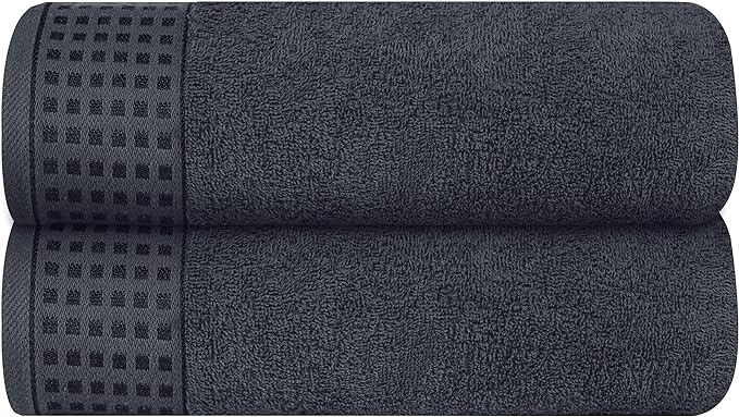 GLAMBURG 100% Cotton 2 Pack Oversized Bath Towel Set 28x55 Inches, Ultra Soft by GLAMBURG