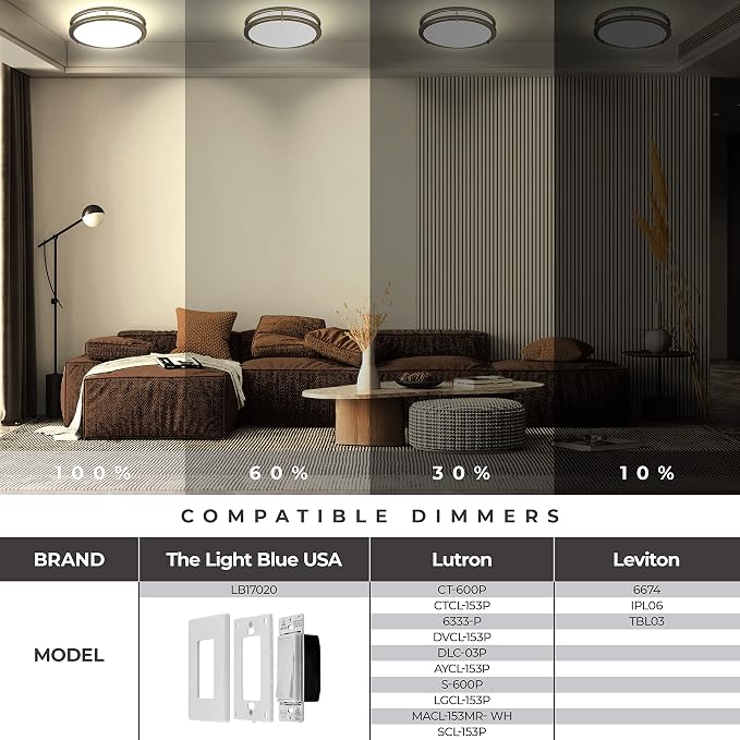 LB72121 LED Flush Mount Ceiling Light, 12 inch, 15W Dimmable 1200lm, 4000K Cool - Image 3