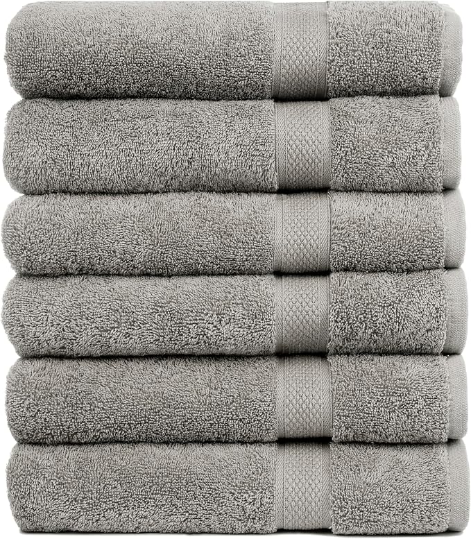 Pleasant Home Bath Towels Set of 6 100% Cotton, 515 GSM | Lightweight, Soft & by PH+Pleasant+Home