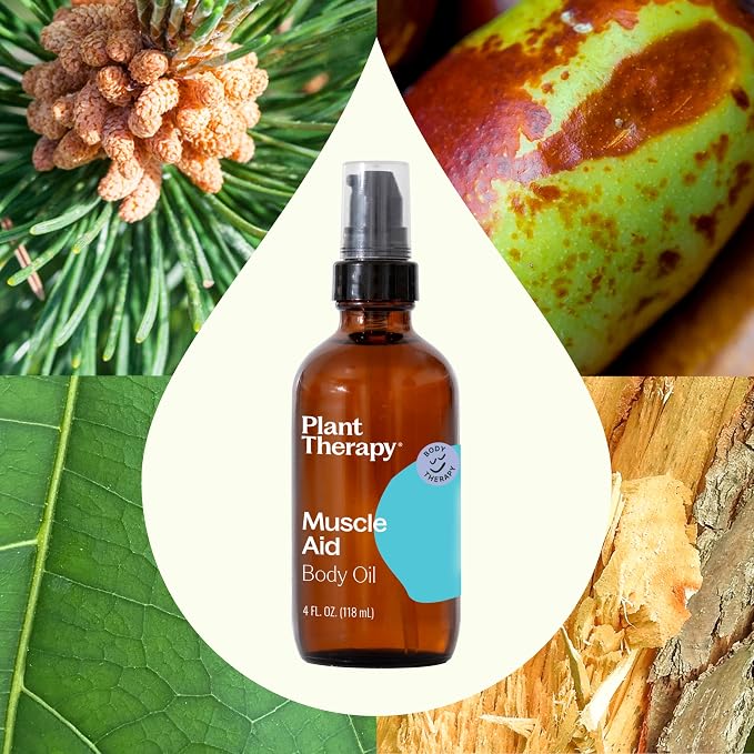 Plant Therapy Muscle Aid Body Oil 4 oz Soothes Muscles, Refreshing & Minty - Image 3