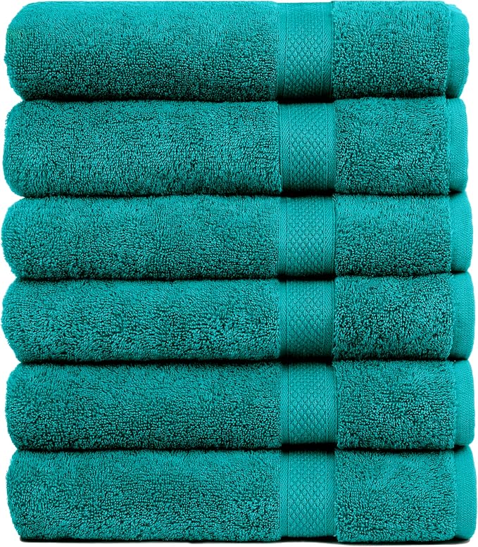 Pleasant Home Bath Towels Set of 6 100% Cotton, 515 GSM | Lightweight, Soft & by PH+Pleasant+Home