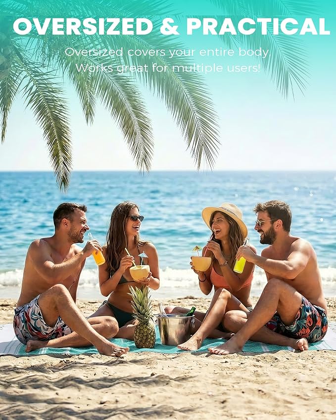 2 Packs Cotton Turkish Beach Towels Quick Dry Sand Free Soft Absorbent Extra - Image 4