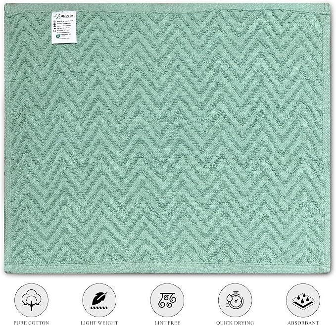 ZUPERIA Zigzag Multicolor Wash Cloths -8 Pack -12" x 12"- Highly Absorbent Soft - Image 3