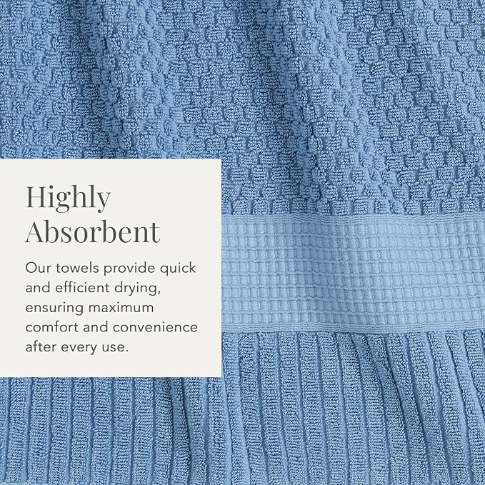 NY Loft 100% Cotton Towel Set 6 Piece | Super Soft & Absorbent Quick-Dry 2 Bath - Image 7