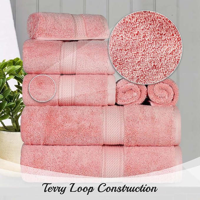 Superior Egyptian Cotton Pile 10 Piece Towel Set, Includes 2 Bath, 4 Hand - Image 3