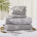 Modern Threads 6 Piece Reversible Yarn Dyed Jacquard Towel Set Artesia Damask by ModernThreads