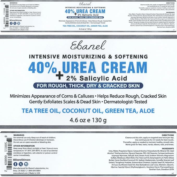 Ebanel Urea Cream 40% plus Salicylic Acid 2%, Foot Cream - Image 7