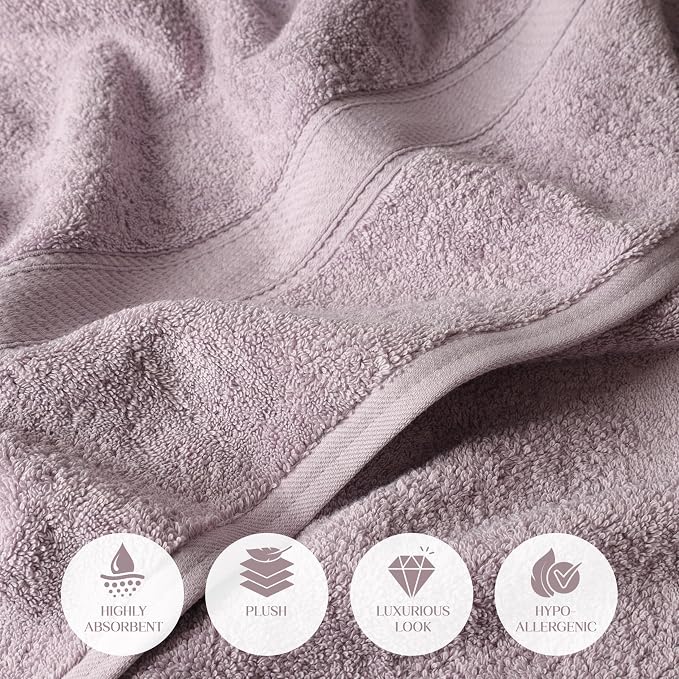 SUPERIOR Egyptian Cotton Pile Bath Towel Set of 2, Ultra Soft Luxury Towels - Image 7