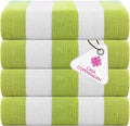 CASA COPENHAGEN Cabana Towel 4Pcs Green Designer Stripe Beach Towels Gift Set by CASACOPENHAGEN