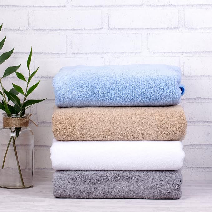 JML Large Bath Towels, 2 Pack, Micro Fiber Fleece Towel Set - Image 4