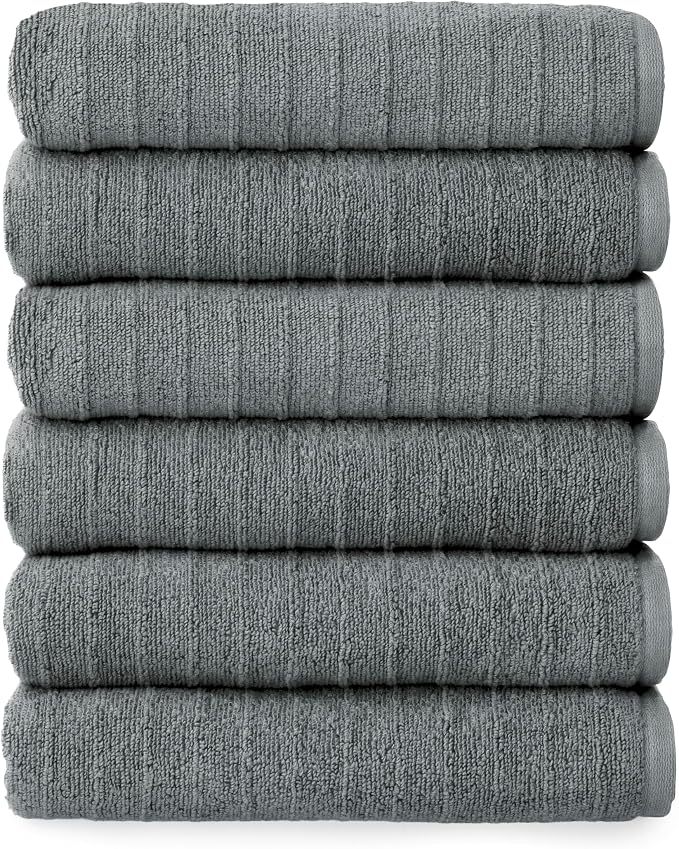 Welhome James 100% Cotton Textured Stripe Towels by WelhomeByWelspun