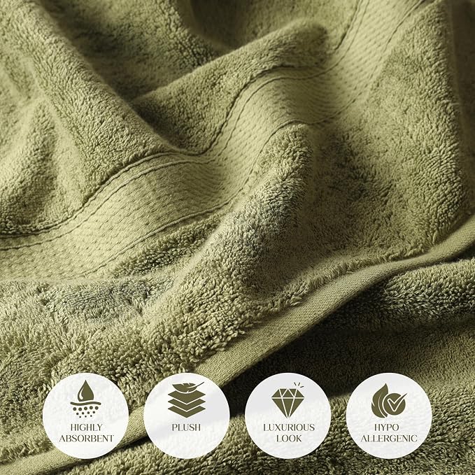 SUPERIOR Egyptian Cotton Pile Bath Towel Set of 2, Ultra Soft Luxury Towels - Image 7